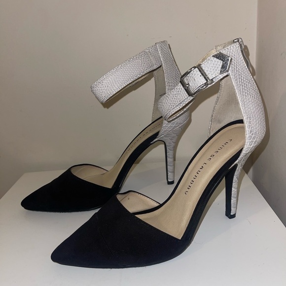 Chinese Laundry Solitaire Black and Gray  Pointy Toe Heels Women Size 10 US - Picture 2 of 6